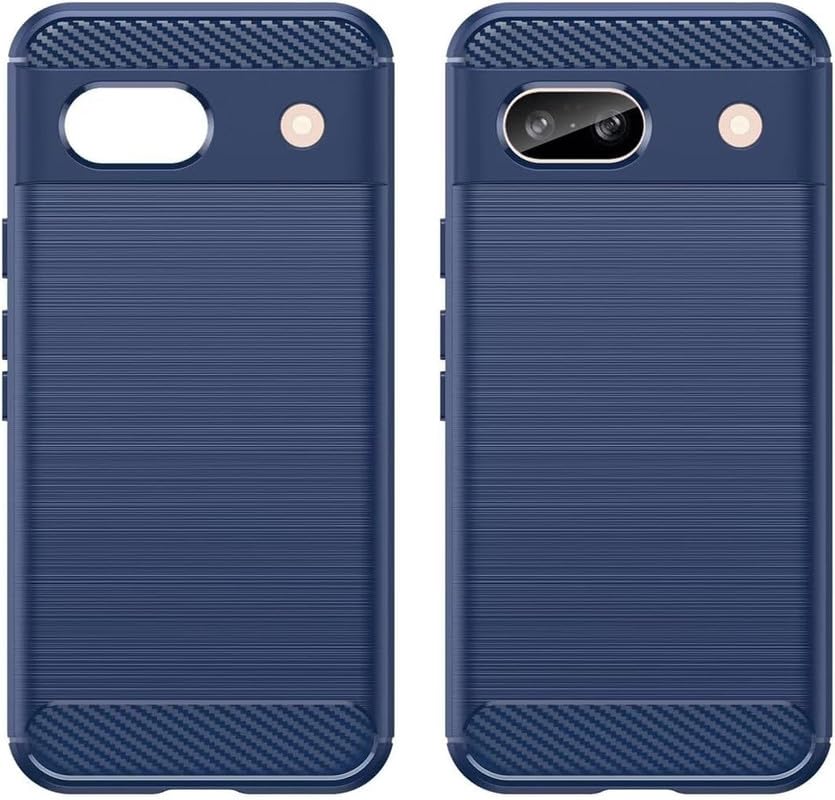 Image of NPRC Hybrid Ultra Slim Protective Case TPU Non-Slip Carbon Fiber Texture Shockproof Case Cover for Google Pixel 8A - Blue