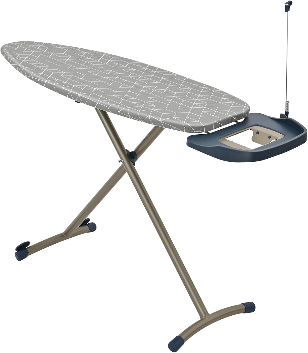 Ironing Board with Steam Generator Iron Tray | Retractable Iron Rest & Cable Holder | Extra Thick Padded Reversible Cover | Glider Wheels | 159cm x 42cm