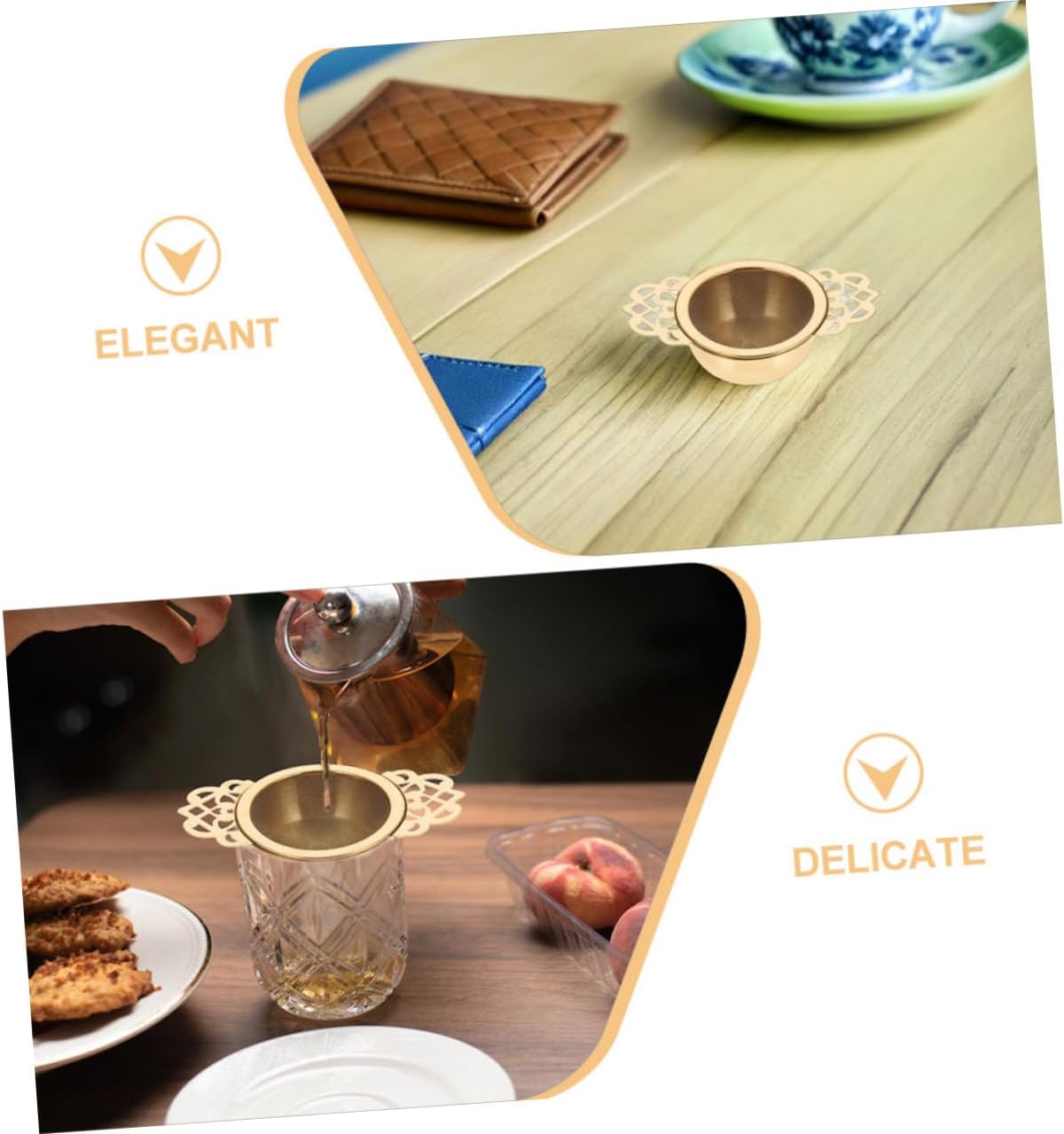 4pcs Stainless Steel Tea Infuser Strainers Loose Leaf Tea Filters Fine Mesh and Mugs Home Brewing