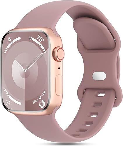 Miniatura 16 de Sport Silicone Band Compatible with Apple Watch 38mm 40mm 41mm 42mm 44mm 45mm 46mm 49mm Women Men, Soft Waterproof Strap Replacement Wristband for