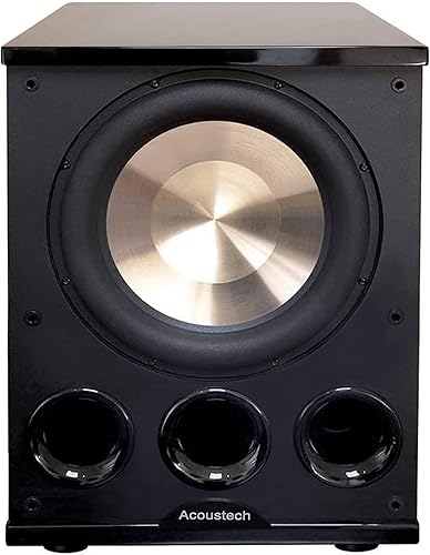 B I C Acoustech Elite Series PL-300 Subwoofer alimentado de 12 pulgadas - 1400W con puertos Tri-Tuned y función de refuerzo de graves para la