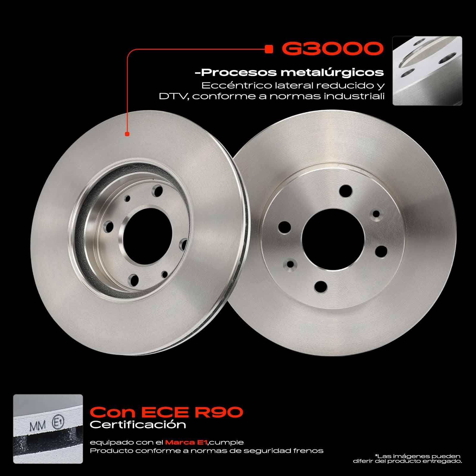 Frankberg 2 discos de freno delanteros ventilados de ⌀256 mm 51712G6300 | Compatible con: Picanto TA, Picanto SÍ