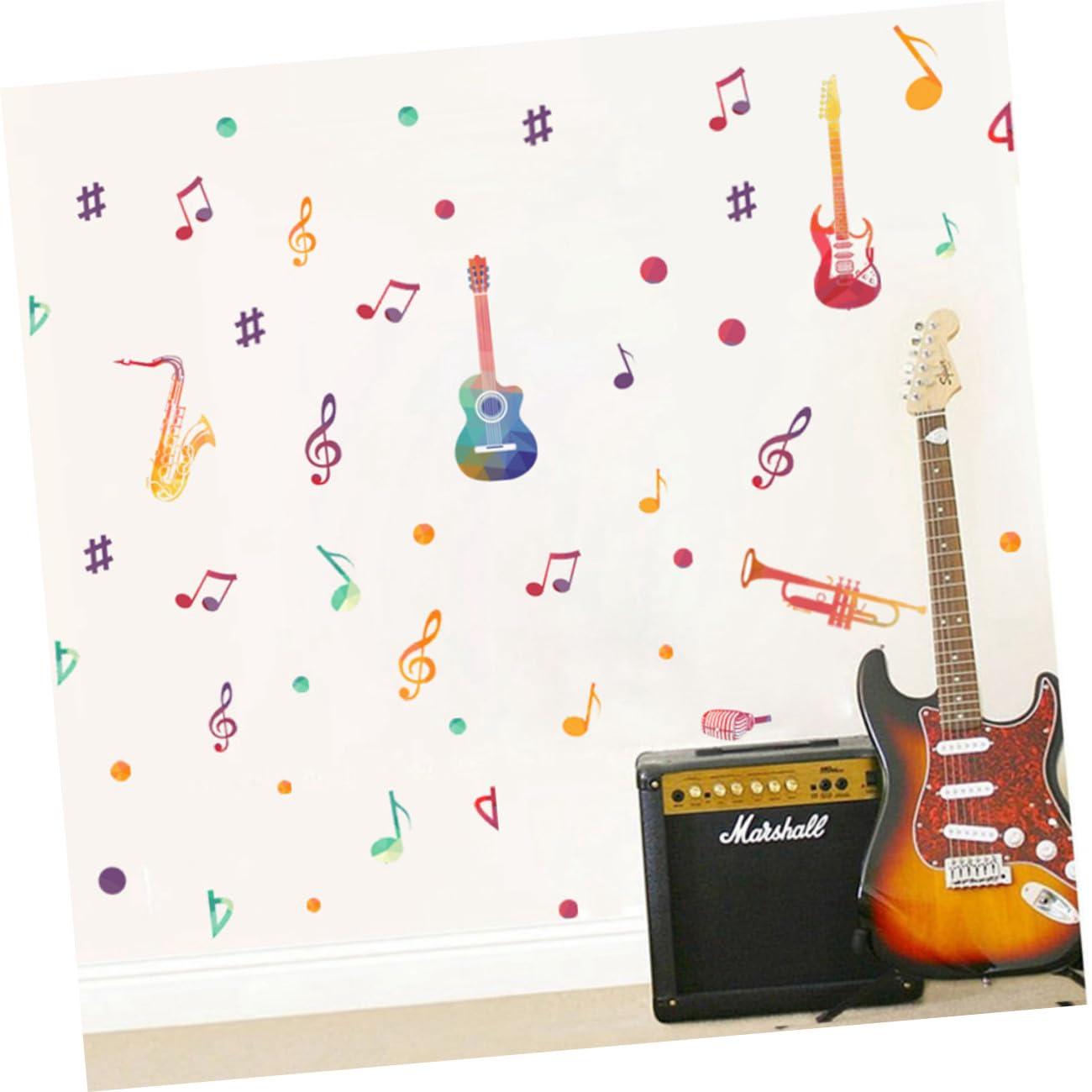 jojofuny 3 Set Adesivi Per Aule Di Musica Adesivo Per Aula Di Musica La Parete D'arte Aggrappa Stickers Camera Da Letto Adesivo Muro Adesivi Decorativi Con Note Musicali 4 Pezzi*3