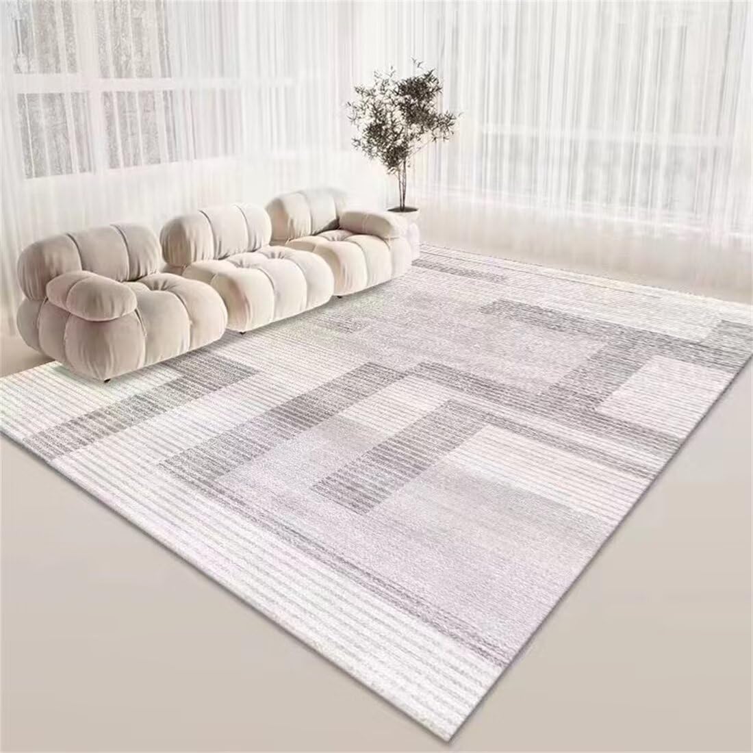 AITROMNI Tapetes para Cocina Alfombras De Habitacion Juvenil Alfombra Gris Que no destiñe para salón Comedor Estilo Moderno fácil Cuidado Alfombras para Cocina 140X200CM
