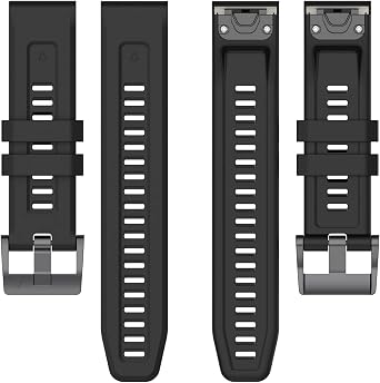 REYDA Garmin Forerunner 965/955/945/935/745 ile Uyumlu Silikon Bant, Yumuşak Nefes Alabilen Silikon Metal Bileklik, Garmin Fenix 7/6/6 Pro/5/5 Plus/Approach S60/S62 için Spor Bileklik Yedek Bant