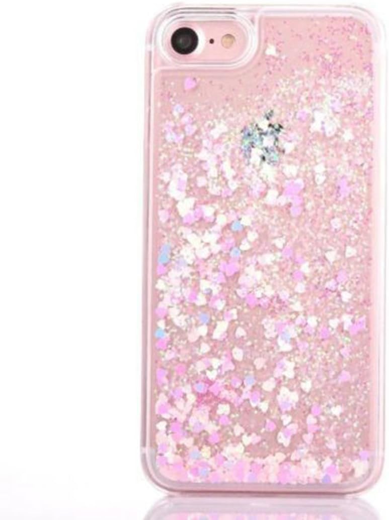 iPhone 7 Plus Case, SUPVIN Liquid Case Fashion Creative Design Flowing Liquid Floating Luxury Bling Glitter Sparkle with Rhinestone Diamond Pattern [TPU+PC] for iPhone 7 Plus (Diamond- Rose Gold)