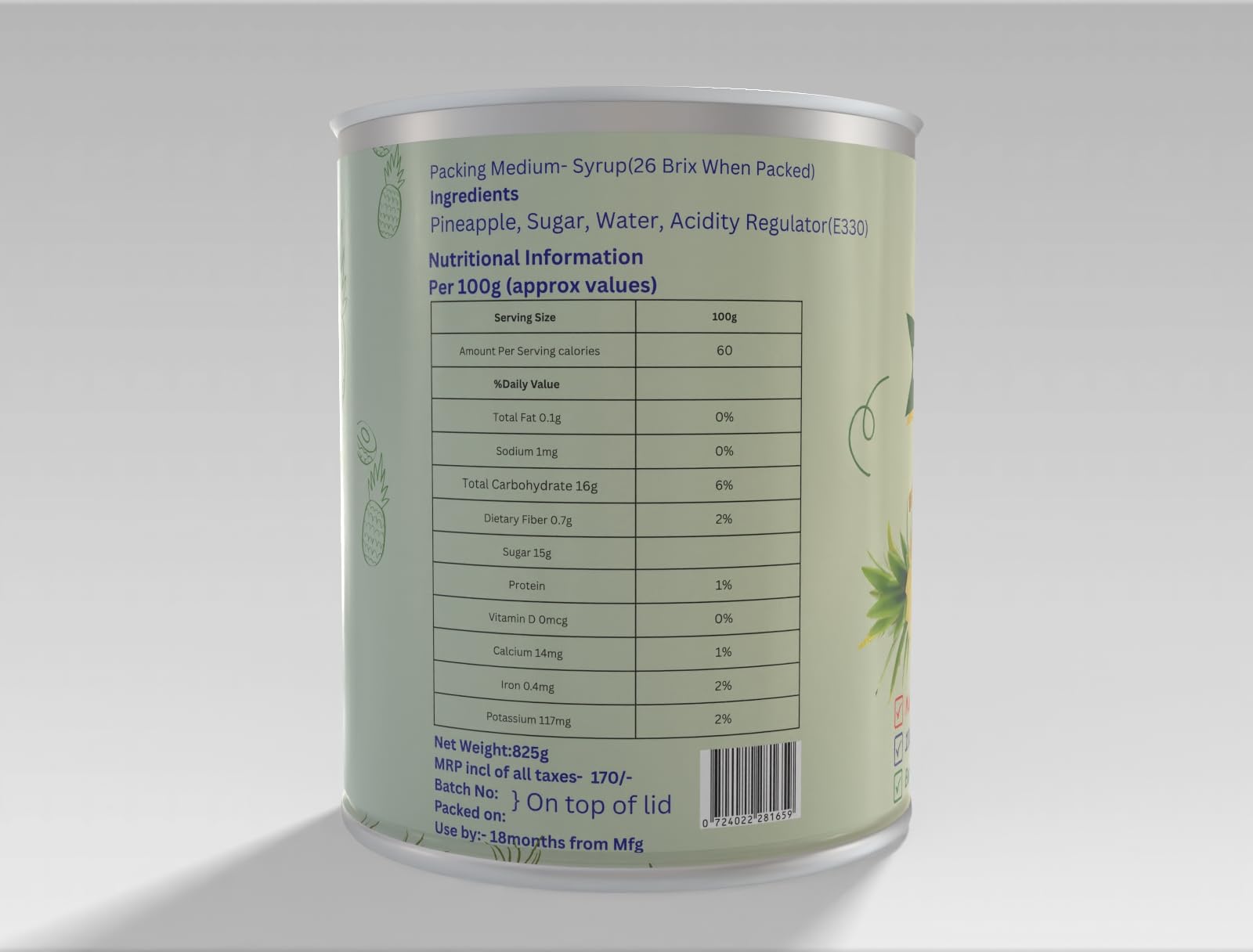 Yummient's Pineapple Tidbits, 850g, No Artificial Colours, Pure Fresh Pineapples - Image 3 thumbnail