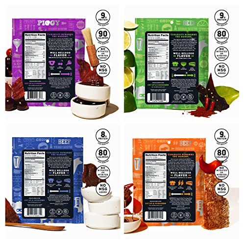 Krave Jerky Variety Favorites Beef And Pork 4 Pack | Premium Chef Crafted Meat Cuts With Unique Flavors And No Msg | High Protein, Gluten Free | Pack Of 4 2.7Oz Bags #TOP4