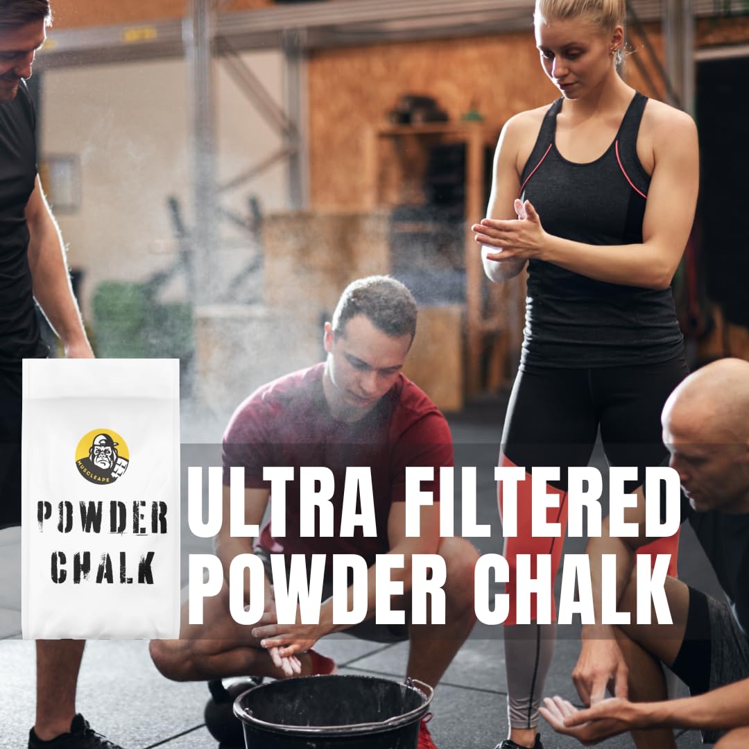 Muscleape Chalk Powder for Superior Grip. 1000gm Premium Non Dust Chalk for Weightlifting, Bodybuilding, Powerlifting, Calisthenics and Other Sports.Non Allergic. Makes Your Grip Dry & Strong. 4