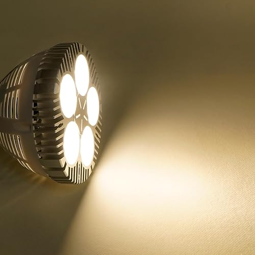 Miniatura 10 de Aolyty Bombilla LED PAR38 de 45 W (equivalente a 85 W), color blanco, 6000 K, 3500 lm, base E26, ángulo de haz de 35 grados, foco de pista con