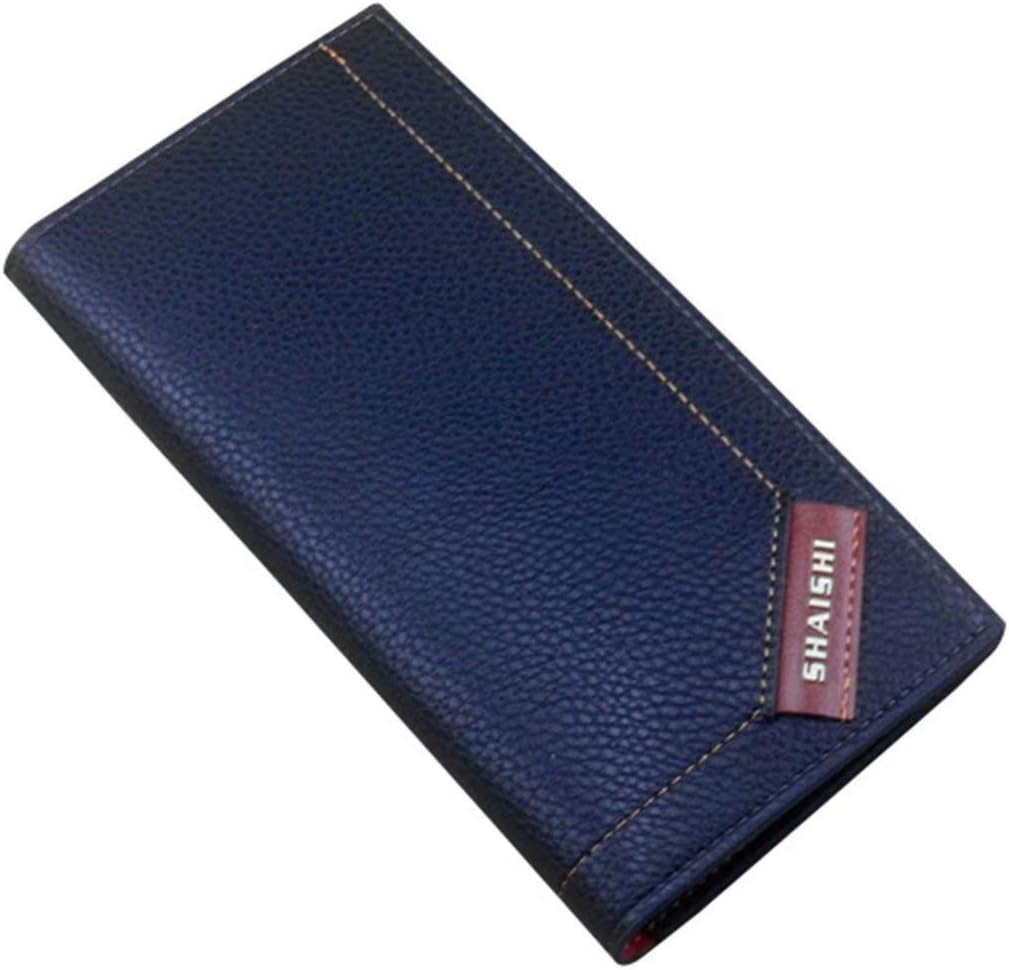 Long Wallets For Men, Slim Leather Checkbook ID/Credit Card Holder Bifold Wallet