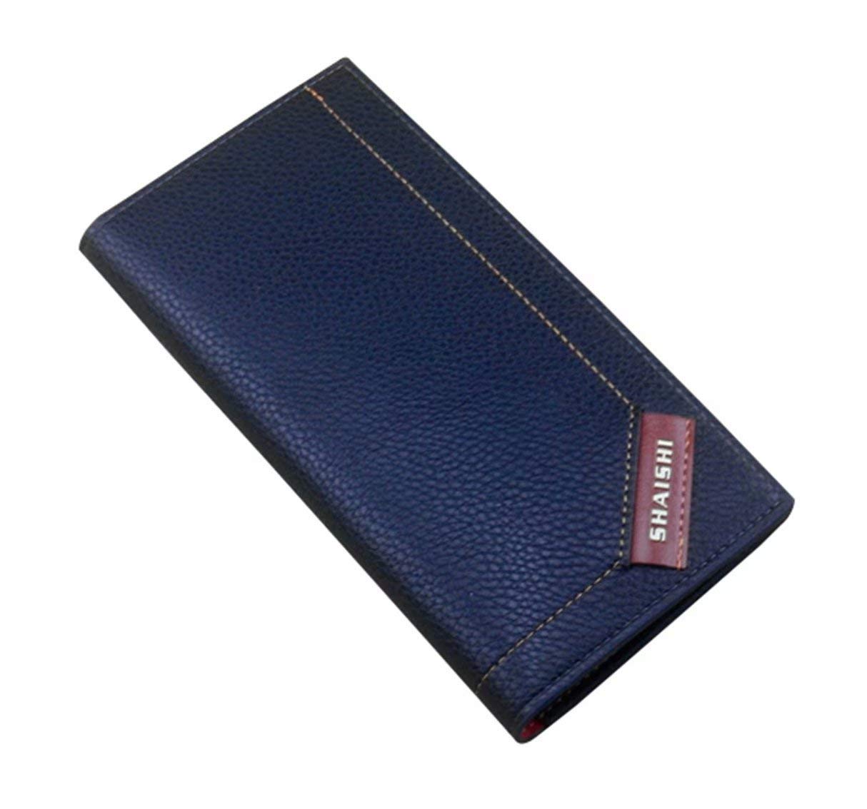 Long Wallets For Men, Slim Leather Checkbook ID/Credit Card Holder Bifold Wallet