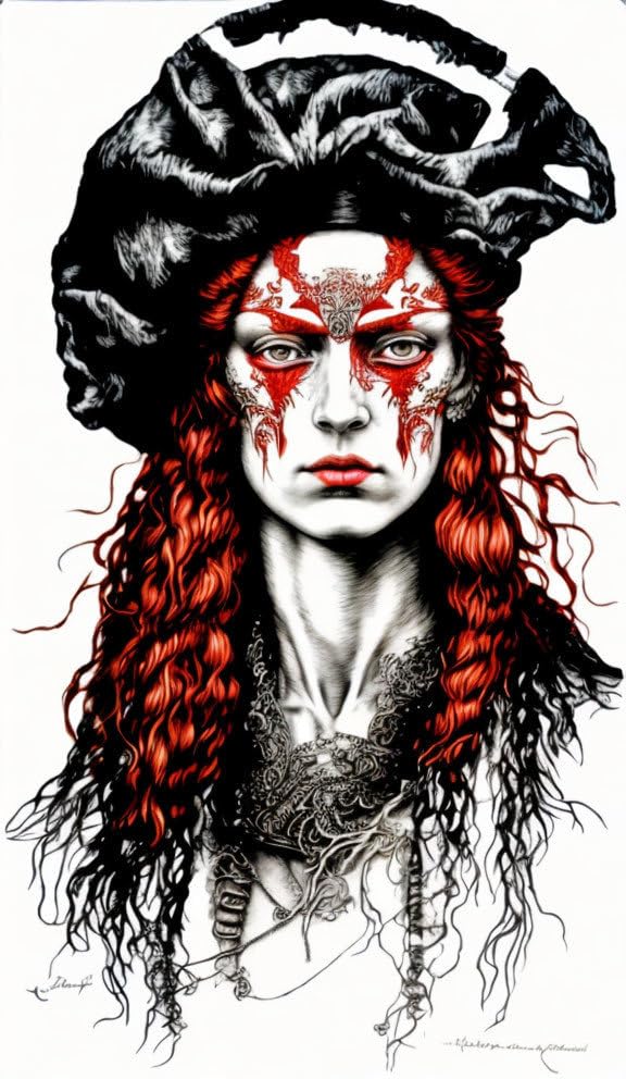 Poster Reine pirate Meechi 50x70 toile pour mur sans éclat