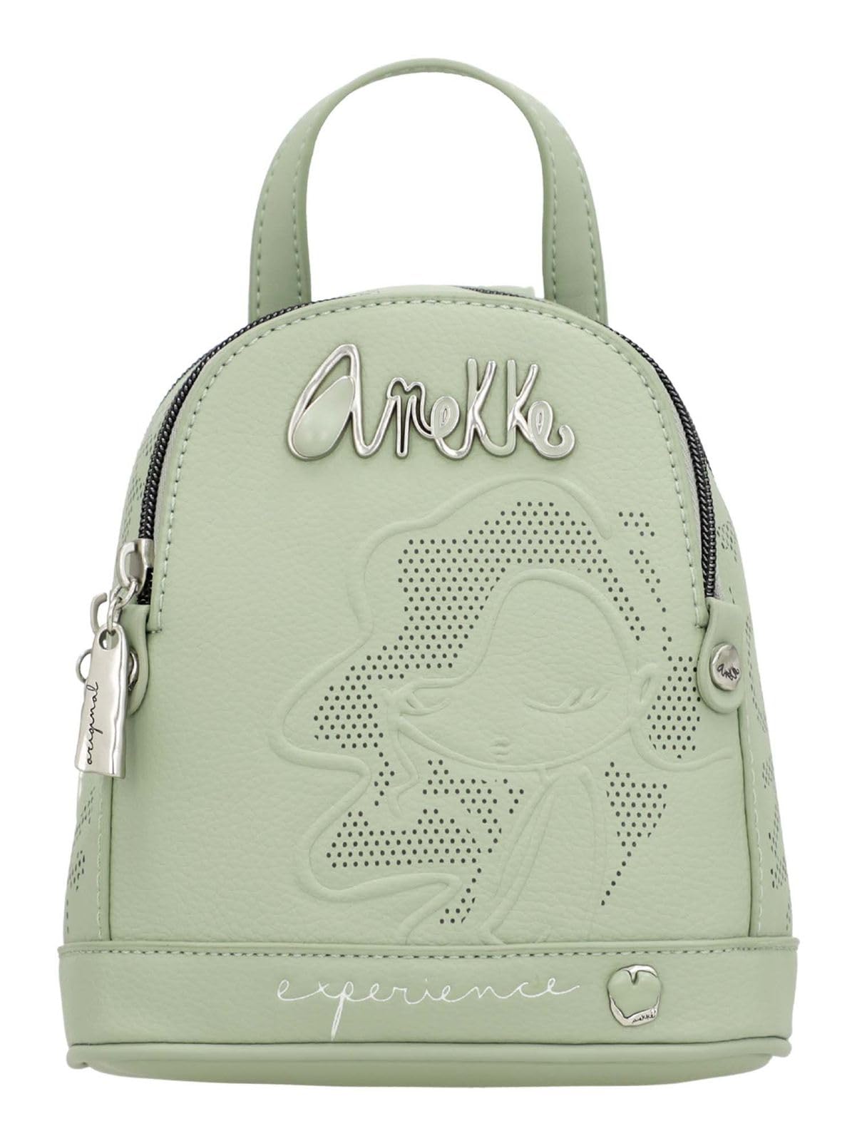 Anekke Mini Mochila Alma - Compacta y Detallada | Bolsillos Múltiples y Asa Ajustable | Medidas: 17x18x9 cm - Mochilas Modernas