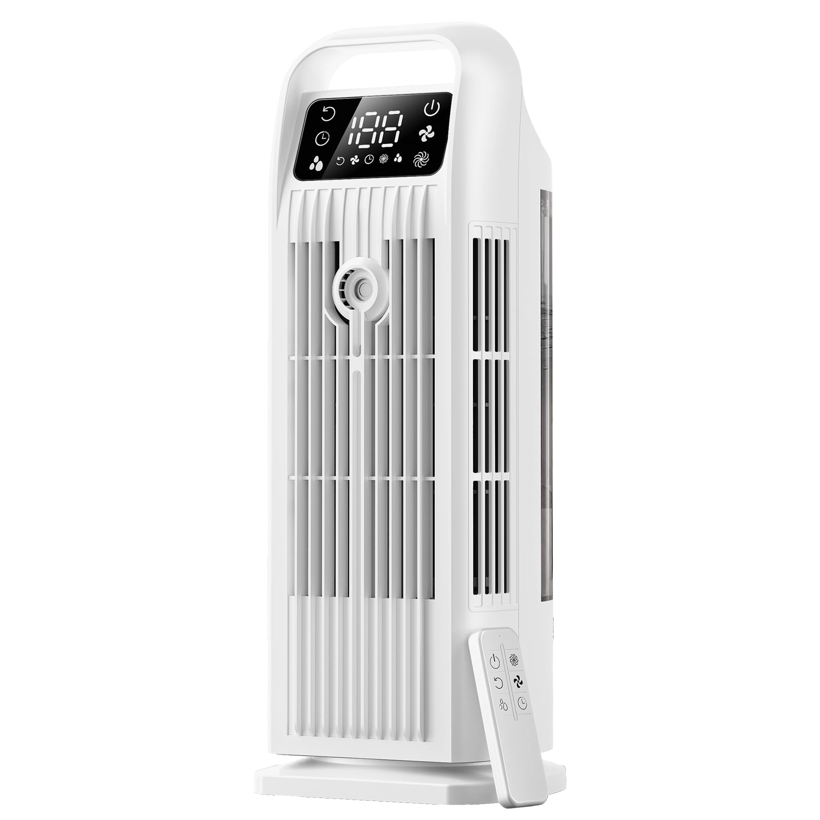 6 en 1 Aire Acondicionado Móvil, Aire Acondicionado Portátil Silencioso con Refrigerador de Aire 1200ml, Oscilación de 120°, Temporizadores de 1-12H, 4 Velocidades, Teclas Táctiles (Blanco Fresco)