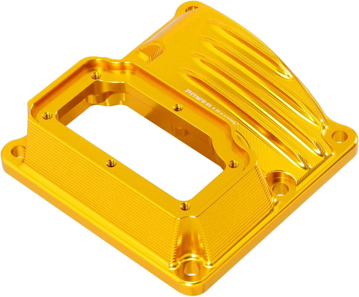 POWER JAMES Aluminum Visible Transmission Top Cover Compatible with Harley Davidson 2018-2025 Softail, 2017-2025 Touring FLHX, FLHR, FLTR with M8 Models. (Gold)