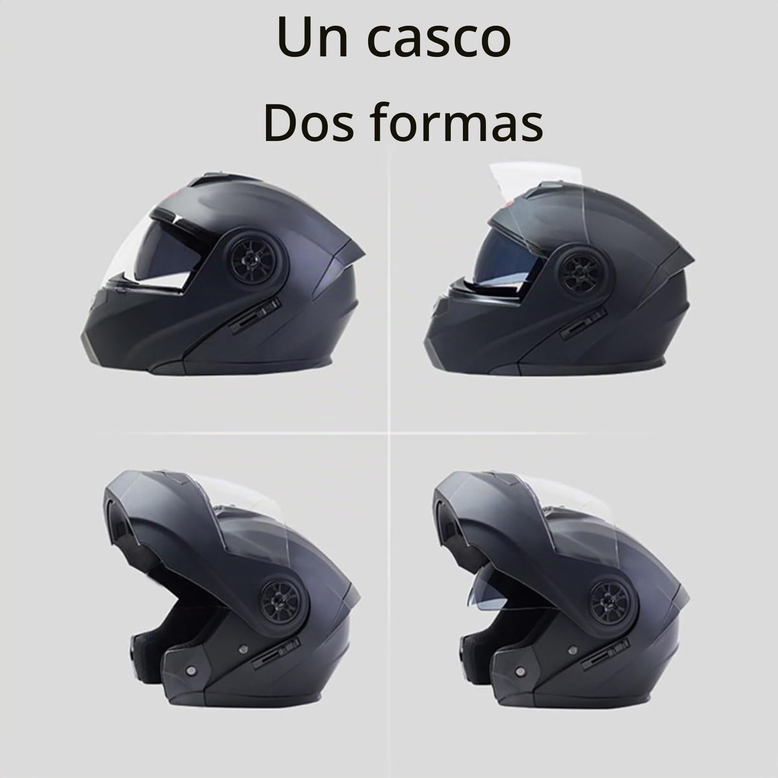 Adultos Modular Bluetooth Integrado Casco Moto Cascos Integrales,ECE Homologado Casco Abatible con Doble Visera Lente Sistema De Ventilación Forro Extraíble para Mujeres Y Hombres