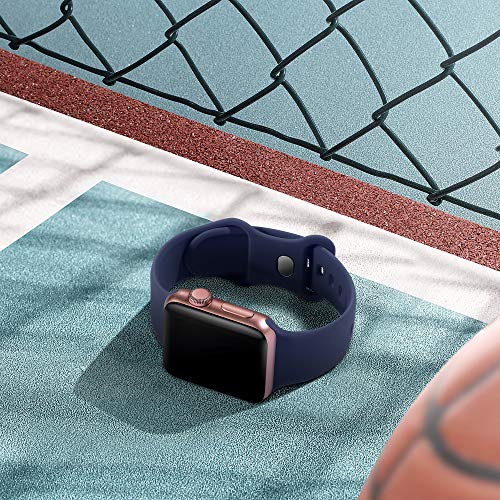 Epova Silicone Strap Compatible with Apple Watch Strap 44mm 42mm 45mm 46mm 49mm, Replacement Straps for Apple Watch Ultra/iWatch SE Series 10 9 8 7 6 5 4 3 2 1, Dark Blue, Large - Image 2