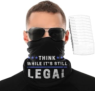 Think While It'S Still Legal Letter Face Mask Dust Neck Gaiter Bandana With 10 Filter