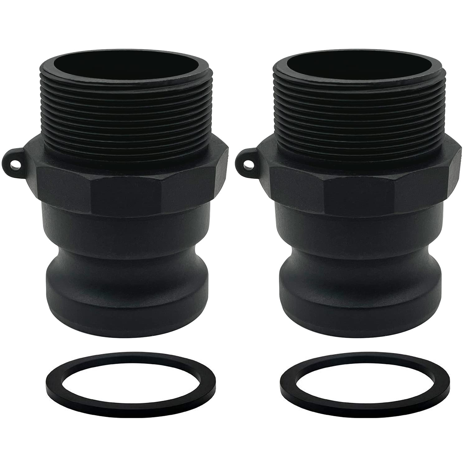 BITOTU1D 2PCS Poly Global Cam and Groove Hose Fitting with 2 PCS Camlock Gasket (1 inch, Type F)