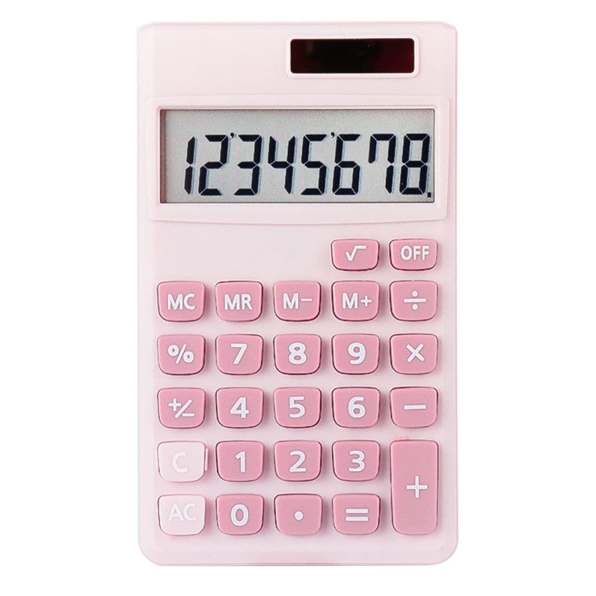 DOITOOL Adorable Solar Powered Calculator for Students LCD Display Portable and Lightweight Energy Saving Office Supply Girl