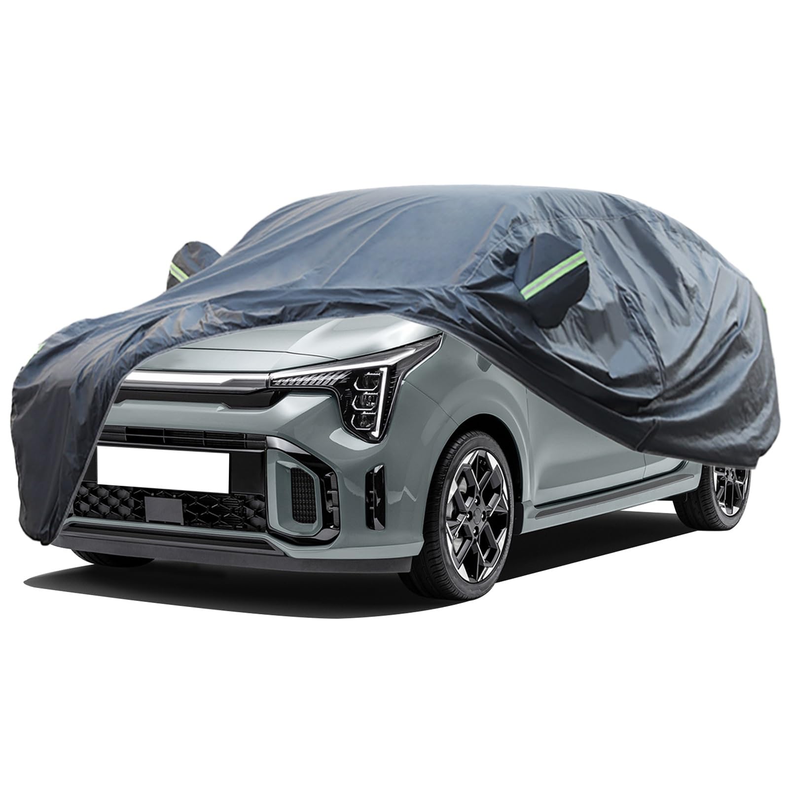 Copriauto Impermeabile Per Kia Picanto 2003-2025 - Mezzo Garage Morbido, Con Cinghie, UV Resistente, Per Tutte Le Stagioni