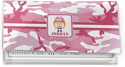 YouCustomizeIt Pink Camo Vinyl Checkbook Cover (Personalized)