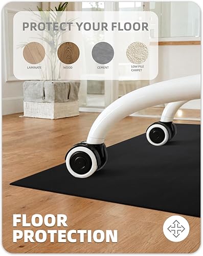 Miniatura 3 de Color&Geometry Tapete para silla ultra fino antiarañazos para protección del suelo duro, 0.079 in, 47 x 47 pulgadas, impermeable, antideslizante,