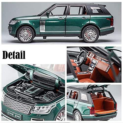 Image of Metal Pull Back Diecast Car Suv 1:24 Big Refender Pull Back Car Model With Sound Light Boys Gifts Toys For Kids?Pack Of 1?, Multicolor