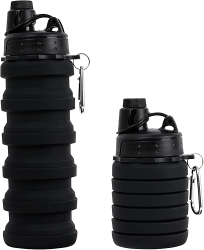 MAKERSLAND Botella de agua plegable para adultos niños estudiantes niños botellas de agua plegables de silicona reutilizables para viajes camping