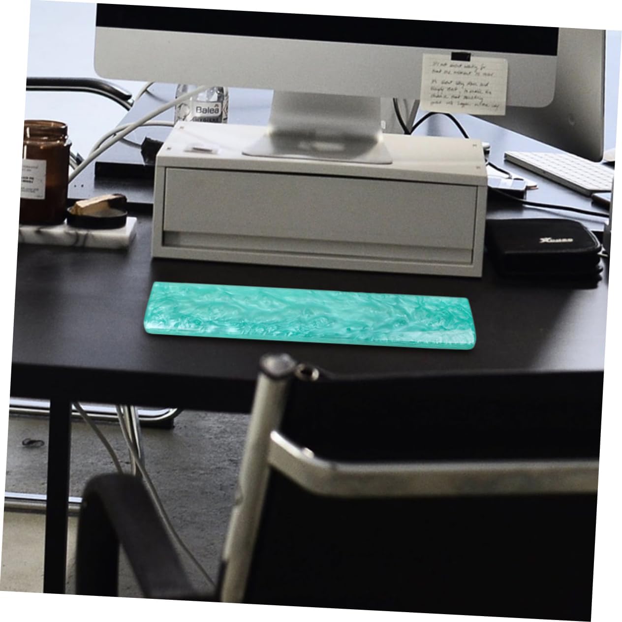 Green Resin Keyboard Wrist Rest Gel Hand Support Pain Relief for Desk Workers