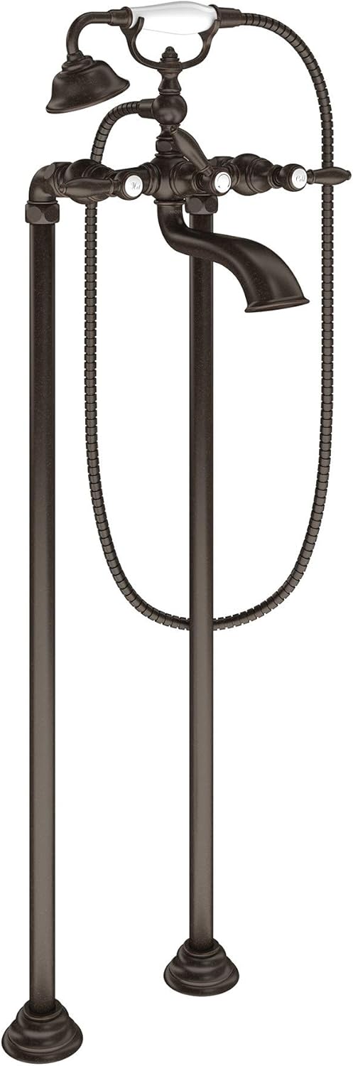 Moen S22110ORB Weymouth Two Handle Tub Filler with Lever-Handles and Handshower, Oil Rubbed Bronze