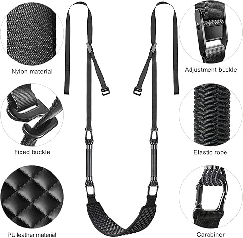 Miniatura 8 de Kipika Barra de dominadas montada en la pared y bandas de dominadas con cinturón de inmersión, acero resistente, resistencia ajustable,