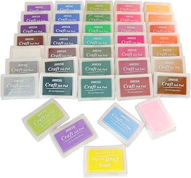 40 Color Large Package Craft Ink Stamp Pads Set, Washable Stamp Ink Finger Paint for Kids, Scrapbooking Pads for Rubber Stamps DIY Cards, Scrapbooking, Paper, Painting
