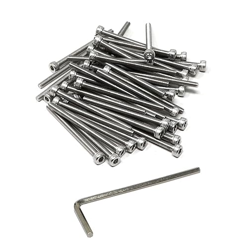 Miniatura 34 de iexcell 25 piezas M4 x 60/65/70/75/3.150 in paso de rosca 0.028 in acero inoxidable 304 cabeza hexagonal Tornillos Tornillos surtido Kit