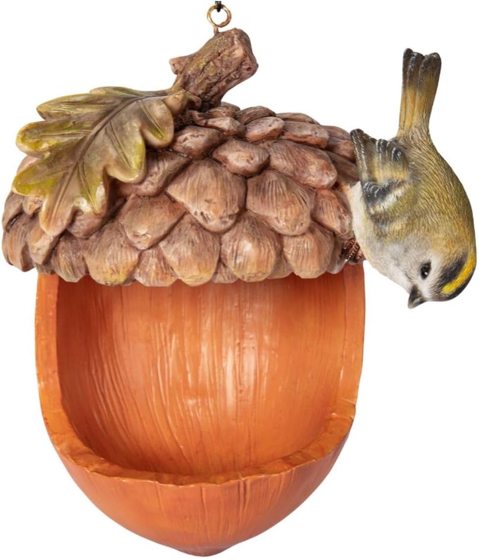 Uvia Acorn Bird Feeder 4.7 x 4.7 x 5.3 inches (12 x 12 x 13.5 cm) Doll Figurine Figurine Animal Garden Decoration Bird H16553-3