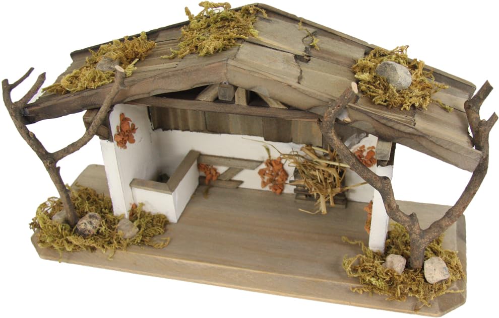 FADEDA Stall Kürn/Höhe:15 cm/handbemalt/detailgetreue Krippen...
