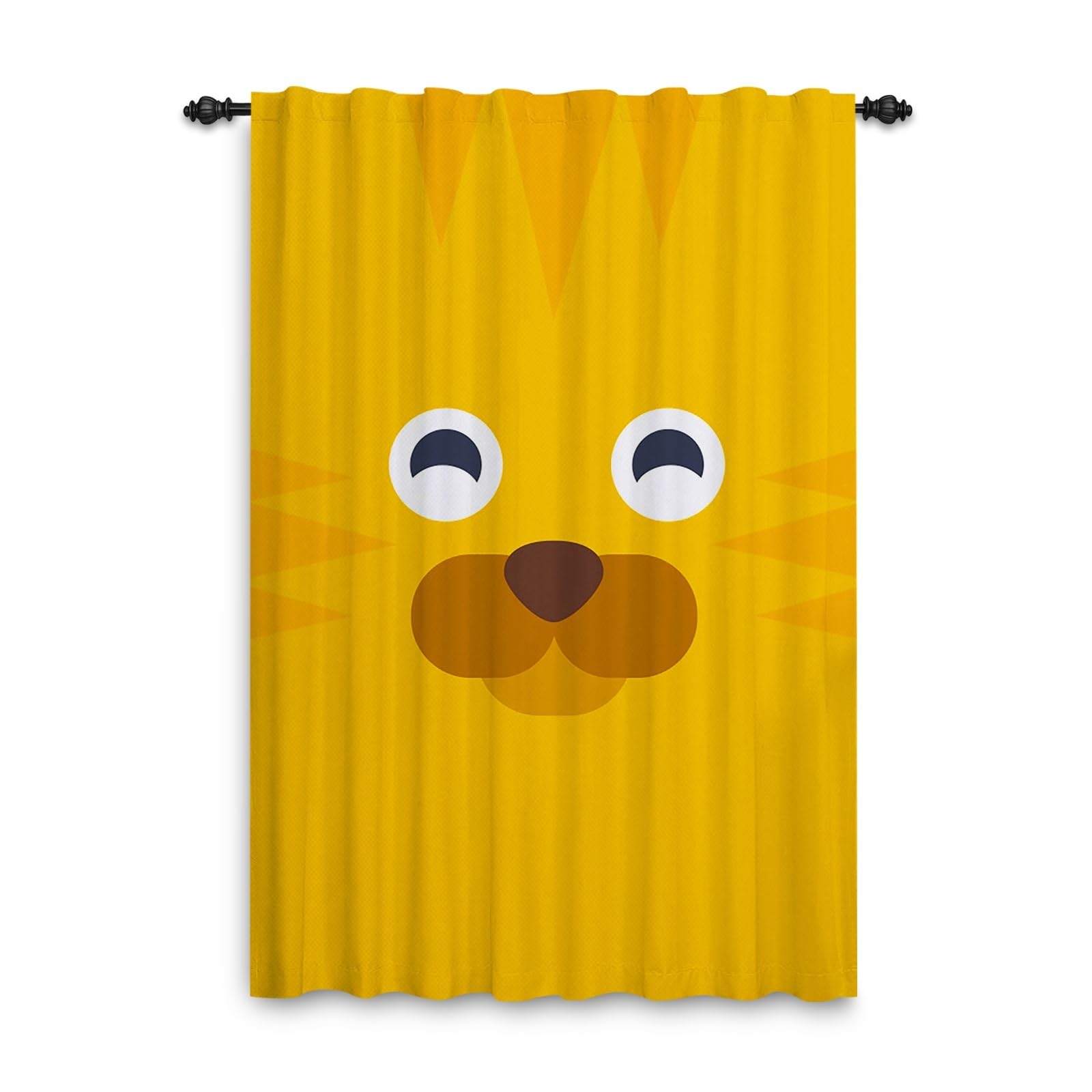 Vorhänge mit Tiermuster Tiger gelb Cartoon süß Gemusterte Vorhänge Fensterdekoration für Kinder Jungenschlafzimmer Kinderzimmer Sichtschutz im Innenbereich Vorhang 135x245cm 1 Stück