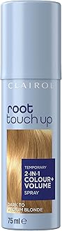 Clairol root touch up color + volume 2 in 1 spray dark to medium blonde, 75ml