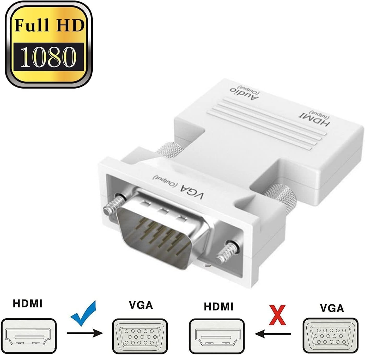 Get Popular Offer HDMI to VGA Adapter, Audio Output Cable Computer Set-top Box Converter Connector Adapter for Laptop, PC, Monitor, Projector, HDTV, Chromebook, Roku, Xbox(3.5mm Stereo Cable Included) Flash Sale HDMI to VGA Adapter, Audio Output Cable Computer Set-top Box Converter Connector Adapter for Laptop, PC, Monitor, Projector, HDTV, Chromebook, Roku, Xbox(3.5mm Stereo Cable Included)