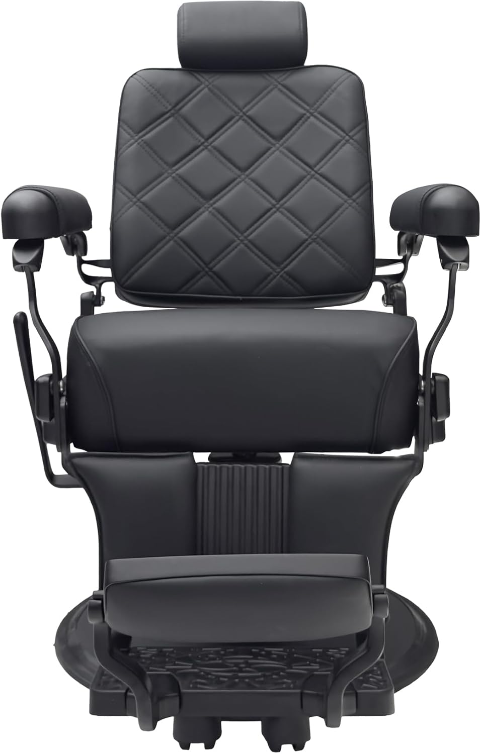 MYS Barber Salon Chair for Hair Stylist, Heavy Duty Barber Chair Supports up to 700lbs for Professional Salon (Black, Large)