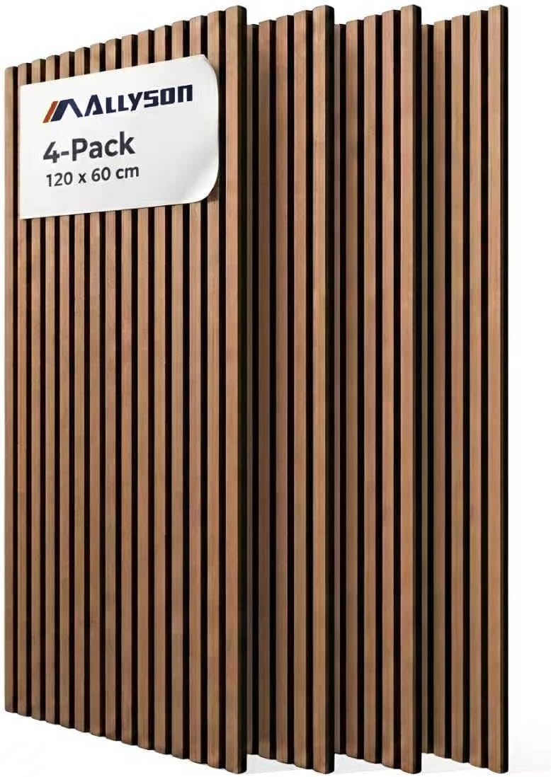 Allyson® 4er-Set Akustikpaneele 120 x 60 x 2,1cm, Holzoptik, 3D-Wandpaneele