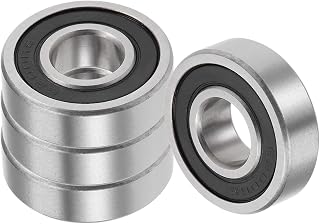 Kozelo 4pcs Deep Groove Ball Bearings - [12mm x 30mm x 9mm] Chrome Steel Balls for Motors Machine Tool Gearboxes Bearing Use, Double Sealed ABEC1