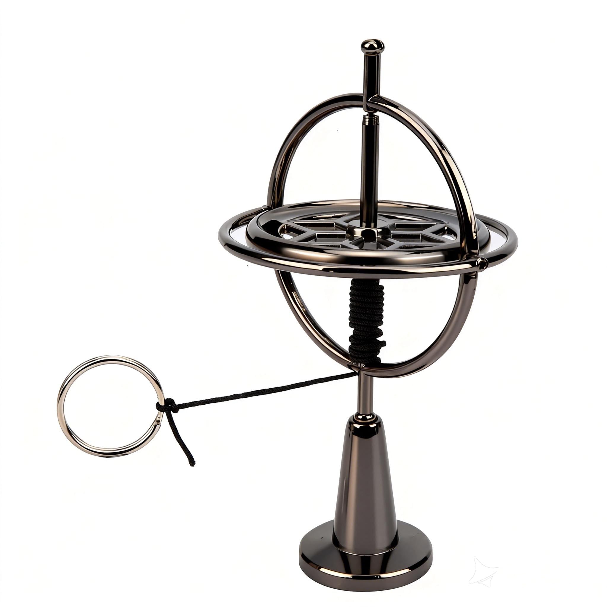 ANGGREK Gyroscope en Alliage en Alliage de Zinc Jouet Pure Structure Mécanique Pure Forme Compacte Légère 188g avec Shake de Base pour Le Soulagement de l'anxiété