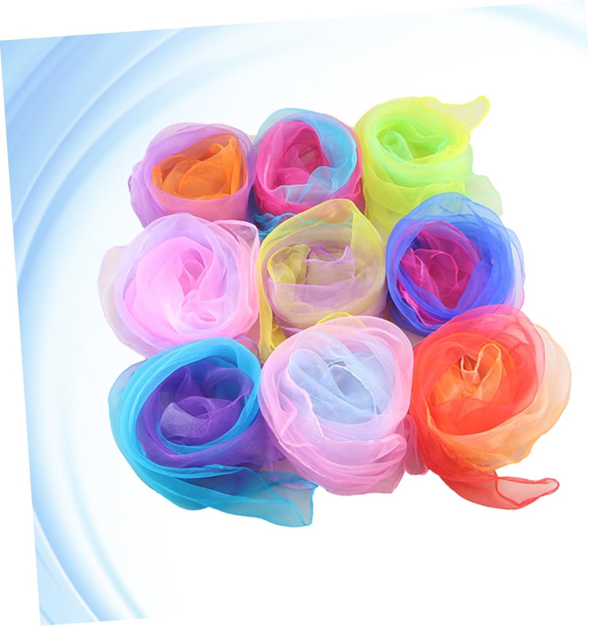 LIFKOME 20 Pcs Solid Color Juggling Dance Scarves Music Scarves Nylon Stage Props Perfect for Dance Groups Boys Girls Random Color