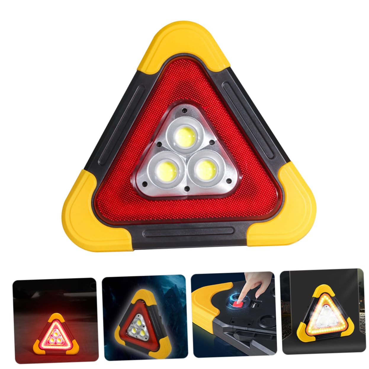 Luz de Emergencia para Coche Triángulo de Emergencia Portátil LED, Señalización Vial ABS, para Avería y Asistencia