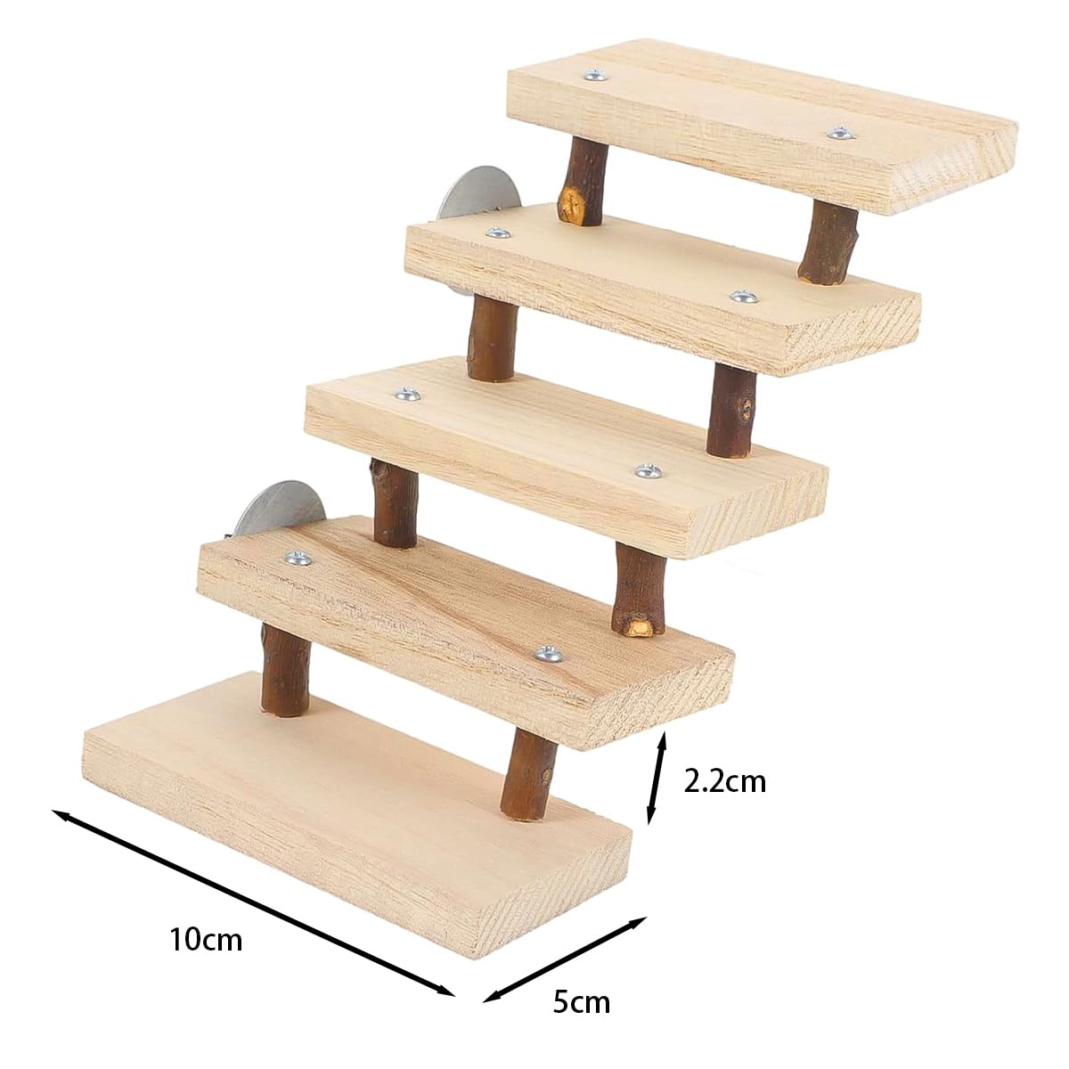 Alnicov Jaula de Madera para hámster, Juguete para pájaros, Columpio para Escalar, Escalera de 5 Niveles, Plataforma, Puente, trampolín, Herramienta de Entrenamiento
