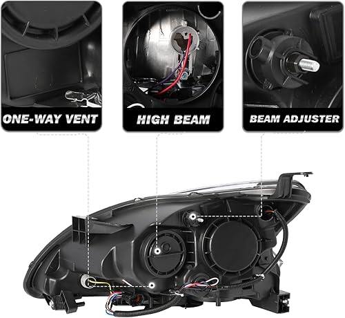 Miniatura 10 de SOCKIR Conjunto de faros delanteros para Nissan Sentra 2013-2015 estilo OEM reemplazo lado izquierdo del conductor