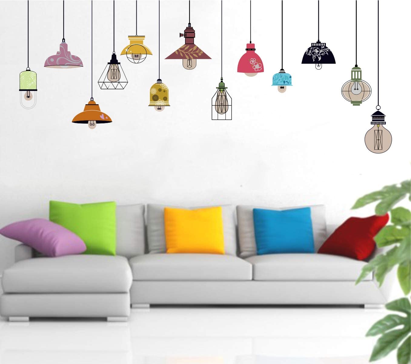 Byte Shop Vinyl Hanging Lamps Wall Sticker (59.05x0.39x23.62 inches, Multicolour) (B0BFM1KR5F) Amazon Price History, Amazon Price Tracker