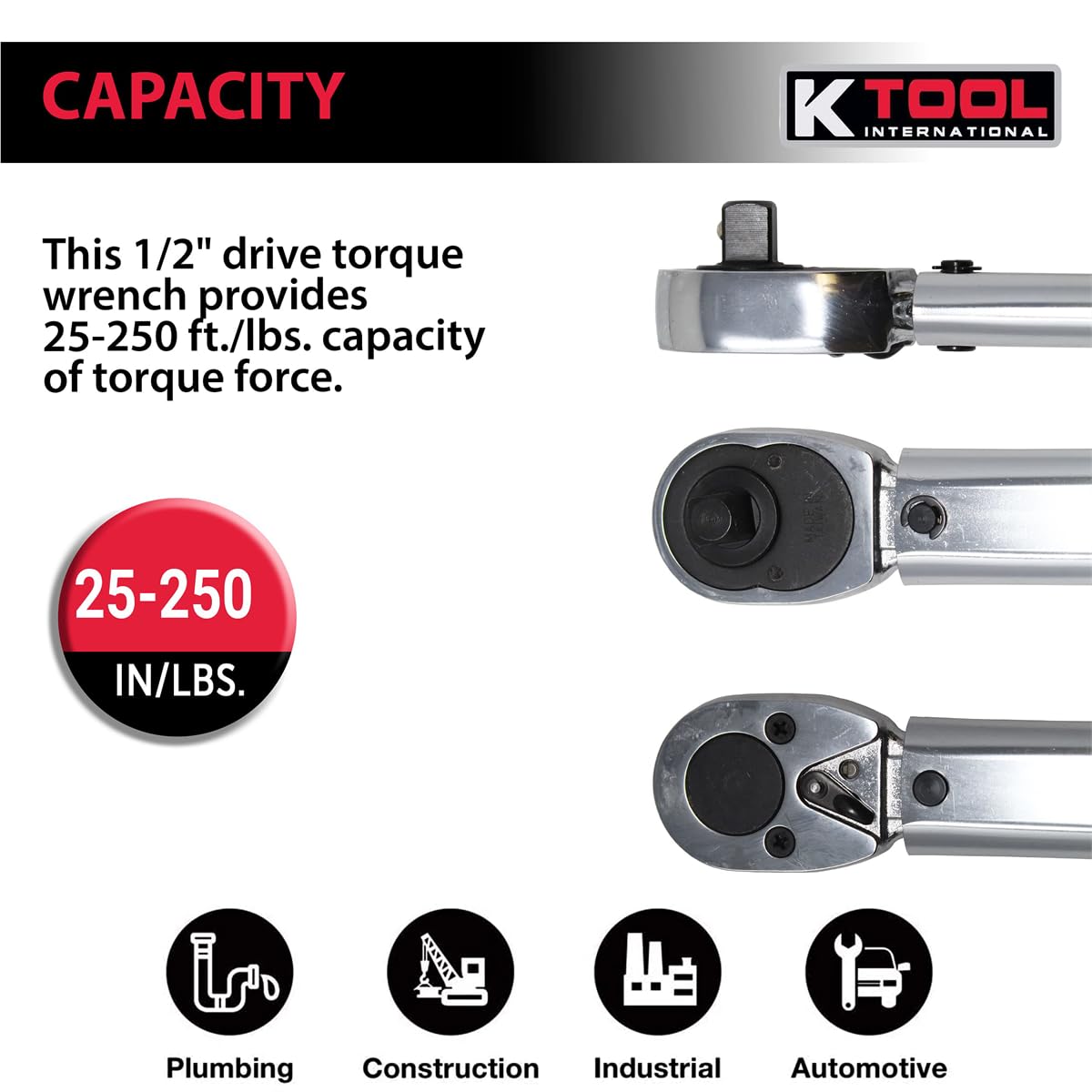 y kei Amazon.com: K Tool International 72102 Ratcheting Torque Wrench